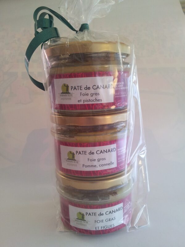 LOT DE 3 PÂTÉS DE CANARD pomme cannelle - pistaches -figues - 3x120G – Image 2