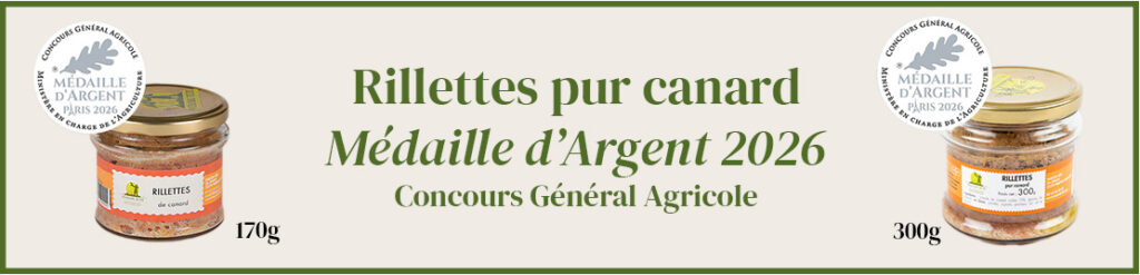 Rillettes Pur Canard Médaille d'Argent 2026